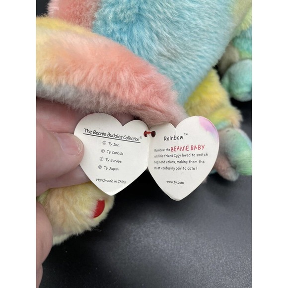 Vintage TY Beanie Buddy Rainbow Chameleon 1999 TY Original New W/ Tag Tie Dye! - Picture 4 of 5